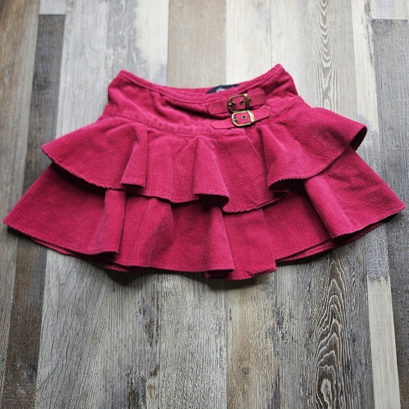 Ralph Lauren 4 4T Cordoruy Skirt Magenta Pink Ruffle - Picture 1 of 6